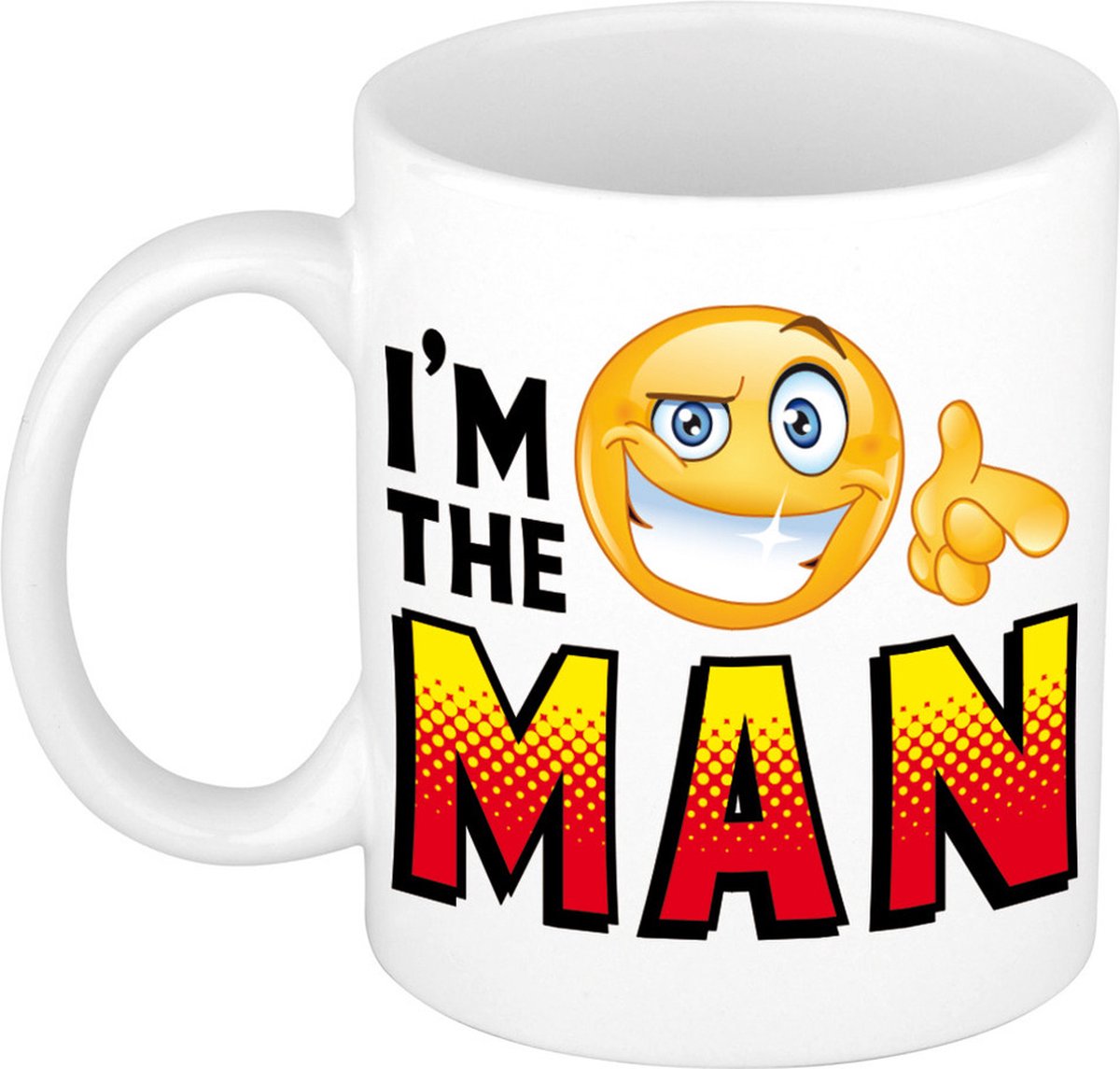 Im the man mok wit met Smile / Emoticon - verjaardag / cadeau beker