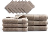 Pure4u Clásico Badgoedset - Taupe - 12-delig - 3 Handdoeken - 3 Badlakens  - 6 Washandjes