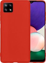 Samsung A22 5G Hoesje Siliconen Case Hoes Rood - Samsung Galaxy A22 5G 5G Hoesje Cover Hoes Siliconen