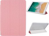 iPad 2021 hoes - iPad 9e/8e/7e Generatie hoes Roze Tri-fold Fabric Stof shockproof silicone case