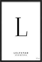 Poster Letter L Lelystad A2 - 42 x 59,4 cm (Exclusief Lijst)