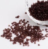 Rocaille's frosted, bruin, 2 mm, 20 gram