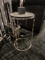 By Kohler Bijzettafel rond marmer zilver metaal 32x32x52 cm (112561)