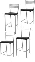 Tommychairs Elegance - Eetkamerstoelen - Set van 4 - Aluminium & Ivoor - Kunstleer