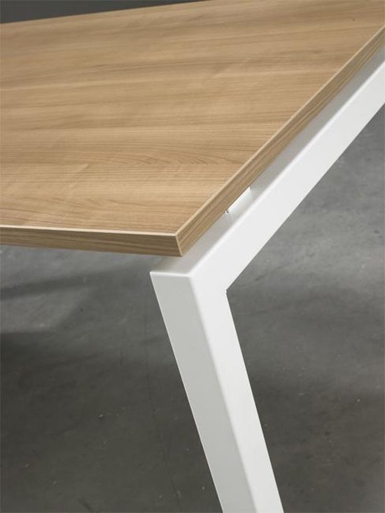 4 poots bureau Kubus breed 120CM diep 80CM bladkleur Antraciet eiken framekleur Antraciet (Ral 7016)