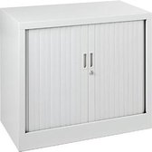 Stalen roldeurkast 69x80x43cm topblad Robson Eiken framekleur Aluminium (RAL9006)