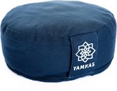 Yamkas Meditatiekussen Katoen - Meditatie kussen met Boekweit vulling 30 x 15 cm Navy