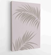Foliage line art drawing with abstract shape. Abstract Plant Art design for print, cover, wallpaper, Minimal and natural wall art. 4 - Moderne schilderijen – Vertical – 1813295317