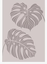 Foliage line art drawing with abstract shape. Abstract Plant Art design for print, cover, wallpaper, Minimal and natural wall art. 1 - Moderne schilderijen – Vertical – 1813295317