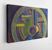 Onlinecanvas - Schilderij - Abstract Painting Art Horizontal Horizontal - Multicolor - 75 X 115 Cm
