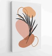 Botanical wall art vector set. Floral and Foliage line art drawing with abstract shape. 3 - Moderne schilderijen – Vertical – 1810230172 - 50*40 Vertical