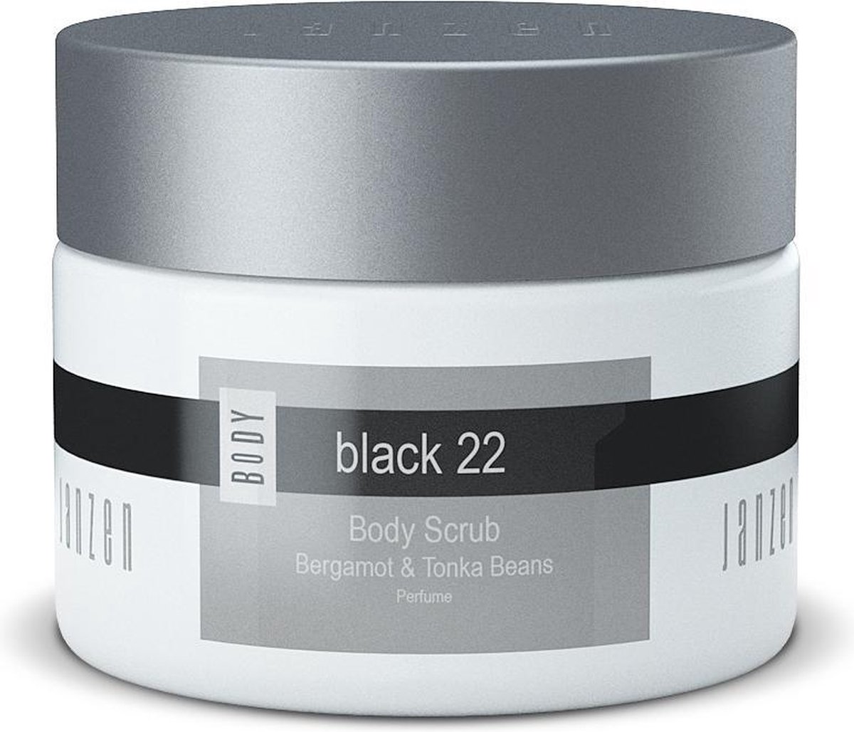JANZEN Body Scrub Black 22 – Fris en Krachtig – Verzorgende oliën – Thalassotherapie – 420 gram