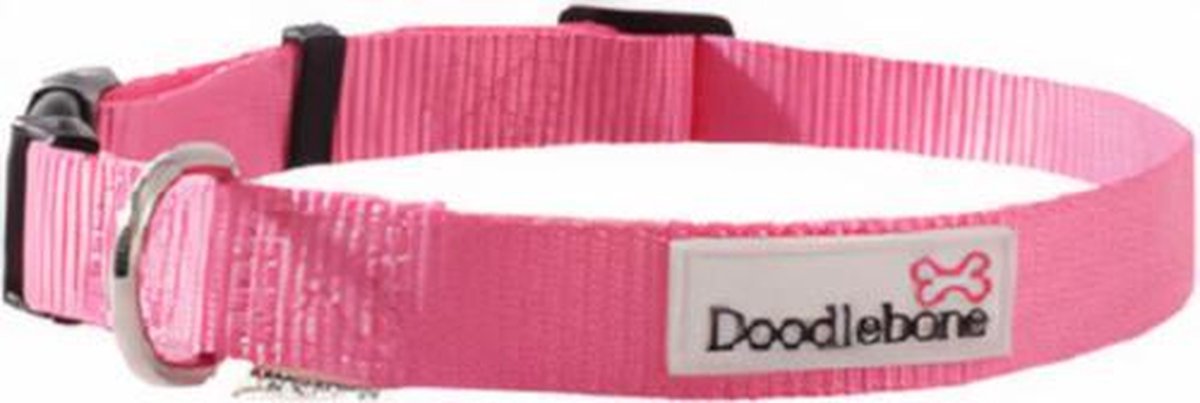 Goedkoopste Doodlebone Hondenhalsband Bold 30 - 40 Cm Nylon Lichtroze