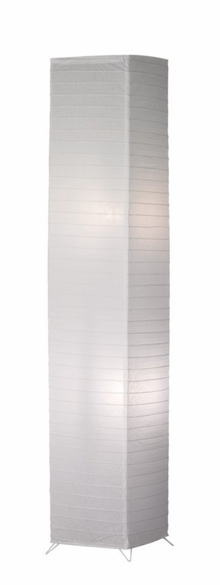 REALITY BAMBOO - Vloerlamp - Wit - excl. 2x E27 4,9 W - Voetschakelaar - In hoogte verstelbaar