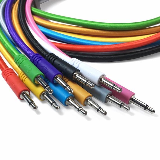 PolarNoise Eurorack Patch Kabels Braided - 5 gevlochten mono 3.5mm TS kabels  voor je... | bol.com