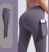 TDR - Fitness broek - Sportlegging - Yoga Broek -  Yogalegging - Dames - Paars - XXL