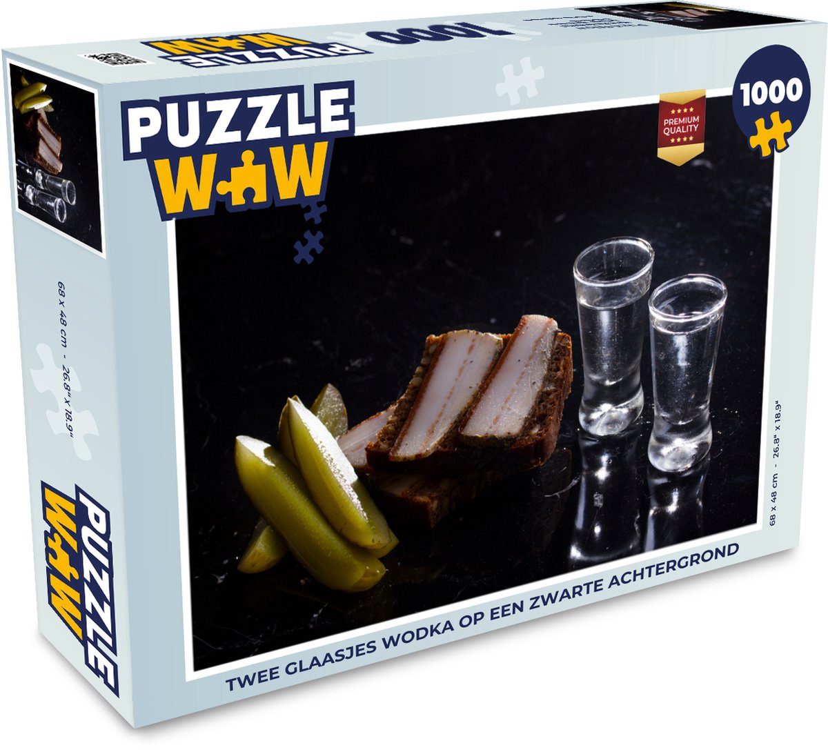 Puzzel Twee glaasjes Wodka op een zwarte achtergrond - Legpuzzel - Puzzel 1000 stukjes volwassenen - PuzzleWow
