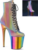 Pleaser Plateau Laarzen, Paaldans schoenen -36 Shoes- FLAMINGO-1020RC-REFL Paaldans schoenen Multicolours