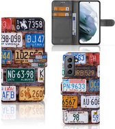 Wallet Book Case Geschikt voor Samsung Galaxy S21 FE GSM Hoesje Kentekenplaten
