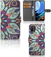 Mobiel Bookcase Xiaomi Redmi 9T | Poco M3 Smartphone Hoesje Purple Flower
