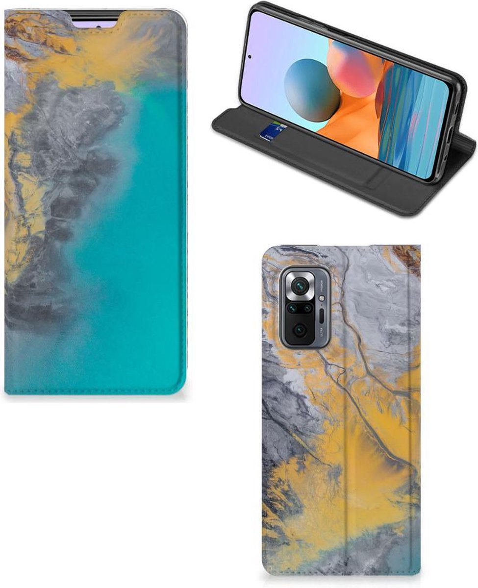 Xiaomi Redmi Note 10 Pro Standcase Marble Blue Gold