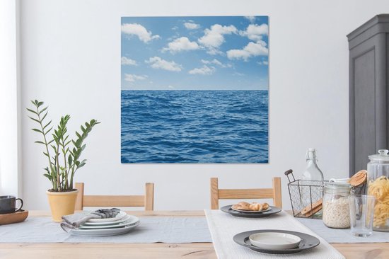 Tableau sur toile Mer - Nuages ​​- Blauw - 90x90 cm - Décoration murale