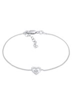 Elli PREMIUM Dames Armband Dameshart liefde romantisch minimaal met diamant (0,03 ct) in 925 Sterling Zilver