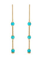 Elli Dames Oorbellen Dames oorbellen trekken door Turquoise Trend Blogger met Howlite Beads in 925 Sterling Silver Gold Plated