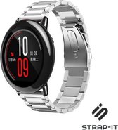 Stalen Smartwatch bandje - Geschikt voor  Xiaomi Amazfit Pace stalen band - zilver - Strap-it Horlogeband / Polsband / Armband