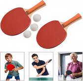 Tafeltennisset met 2x Tafel tennis Batjes & 3 Tafel tennis ballen - 5-Delige pingpong tafel Set - Kinderen & Volwassenen Tafel