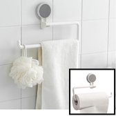 Handdoekrek - Keukenrol houder - Wand Bevestiging - Badkamer - Keuken - Handdoekenrek - Handdoekenstang - Zonder boren