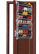 Hangend Schoenenrek 8 Laags voor 24 paar Schoenen - Hangende Schoenenkast voor aan de deur - Schoenenrek Metaal - Wit