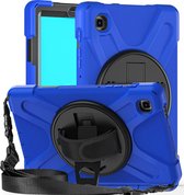 Samsung Galaxy Tab A7 Lite Hoes - Mobigear - Shockproof Strap Serie - Hard Kunststof Backcover - Blauw - Hoes Geschikt Voor Samsung Galaxy Tab A7 Lite