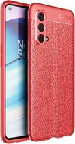 Voor OnePlus Nord CE 5G Litchi-textuur TPU schokbestendig hoesje (rood)