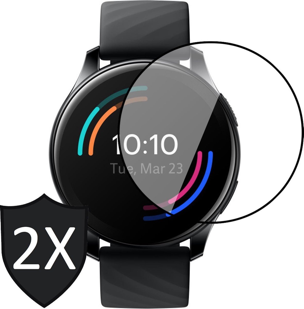 Screenprotector geschikt voor OnePlus Watch - PET Full Screen Protector - 2 Stuks
