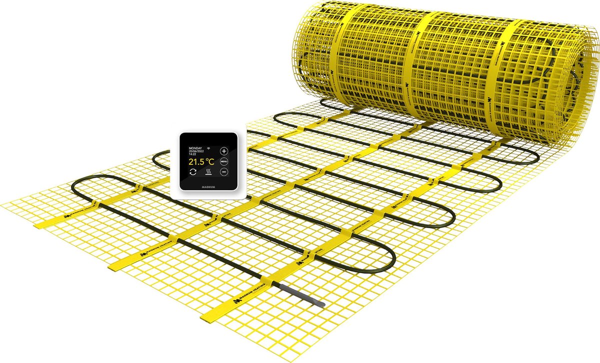 MAGNUM Mat - Set 20 m² / 2500 Watt, Elektrische Vloerverwarming / MRC-inbouwthermostaat | Wit