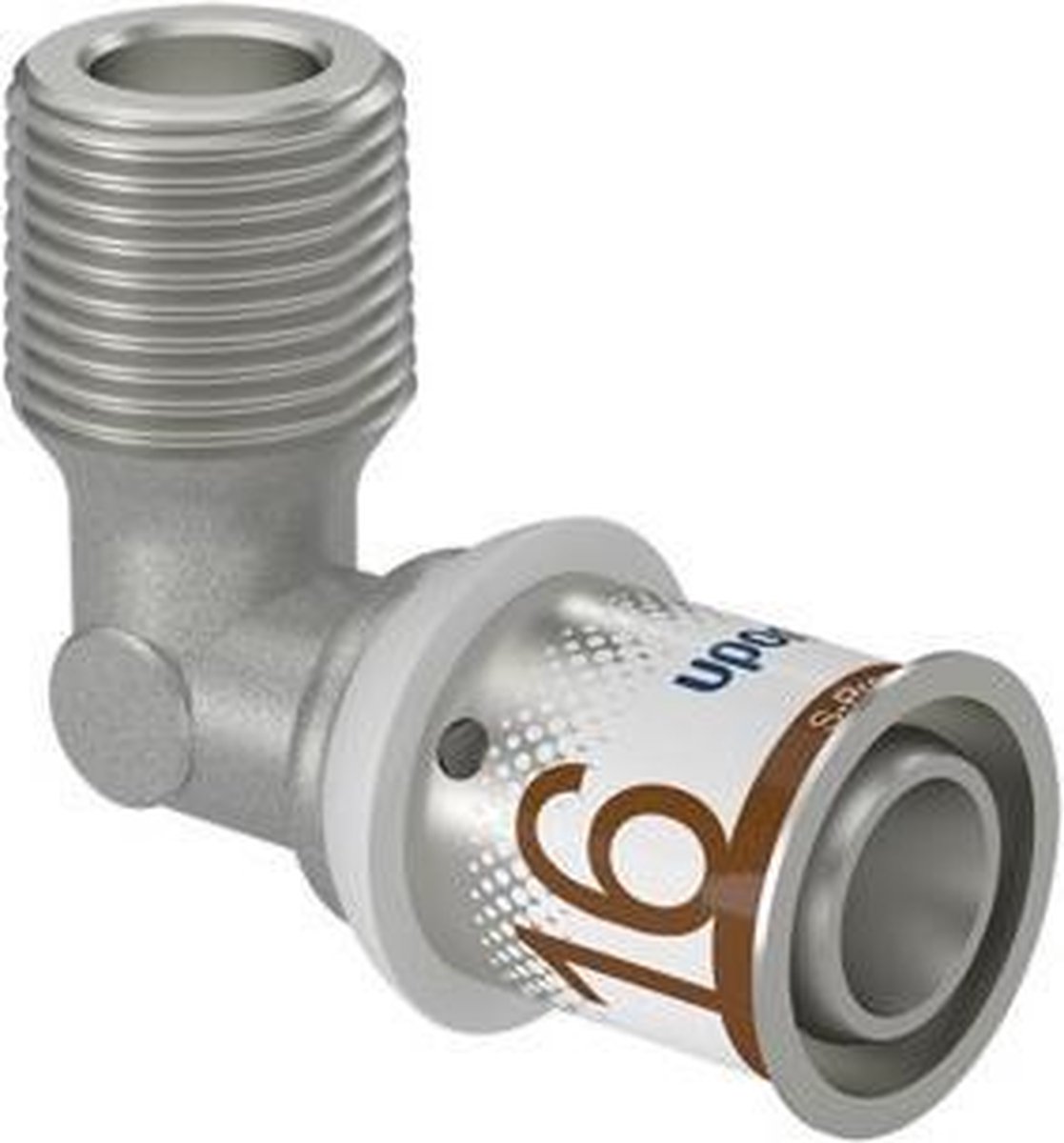 Uponor S-Press Plus knie - 3/8x16mm 90graden buitendraadxpers