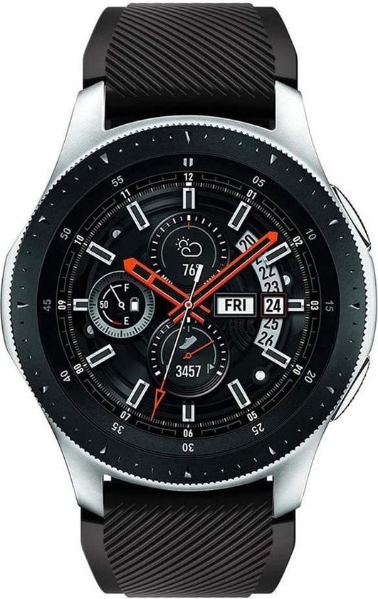 Samsung Galaxy Watch silicone bandje - zwart - 45mm / 46mm - Smartwatchbanden.nl