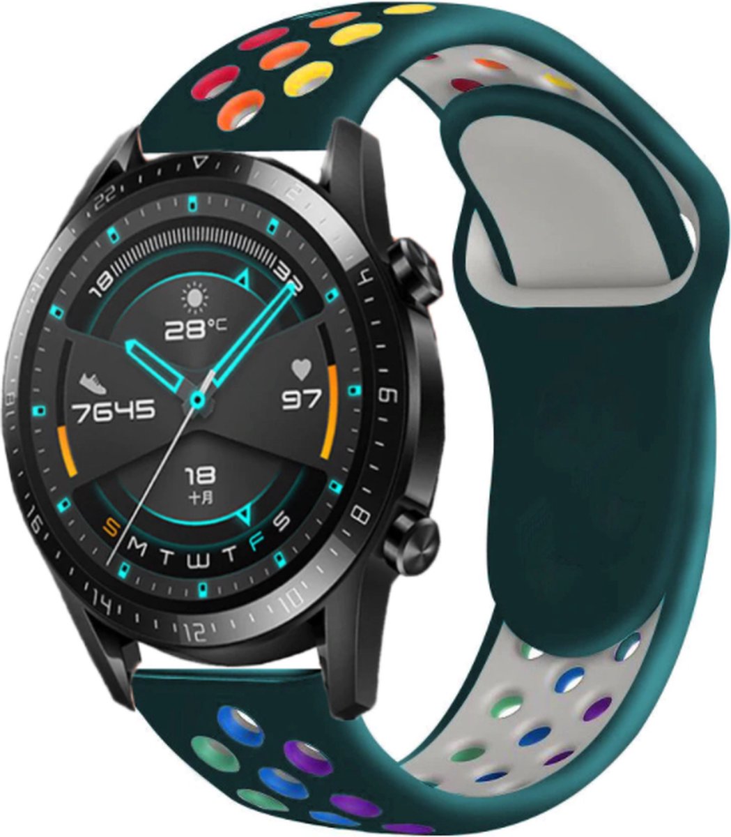 Sportbandje – geschikt voor Huawei Watch GT (46mm) – dennengroen/kleurig