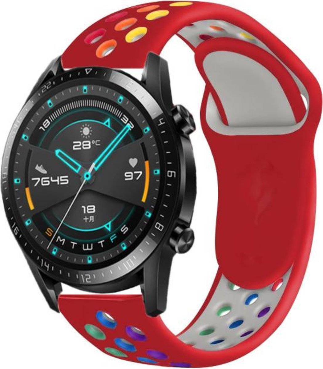 Sportbandje – geschikt voor Huawei Watch GT (42mm) – rood/kleurig