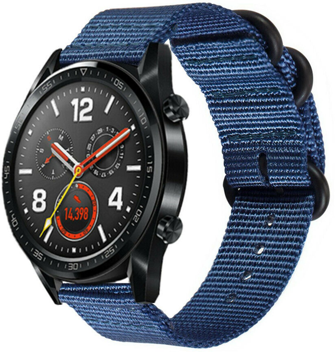 Geschikt voor Huawei Watch GT nylon gesp band - blauw - 42mm