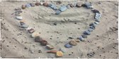 Tuinposter - Hart van stenen op een strand  - zon- en waterbestendig - - 300x200 cm