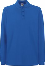 Fruit Of The Loom Heren Premium Poloshirt Met Lange Mouwen (Royaal Blauw)