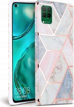 FONU Marmer Backcase Hoesje Huawei P40 Lite - Wit