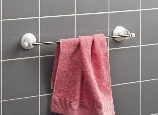 Ophangstamg voor handdoek met zuignap wit