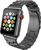 Case2go - Bandje geschikt voor Apple Watch 42 / 44 mm - Classic Smartwatchbandje - Horlogeband - RVS - Zwart