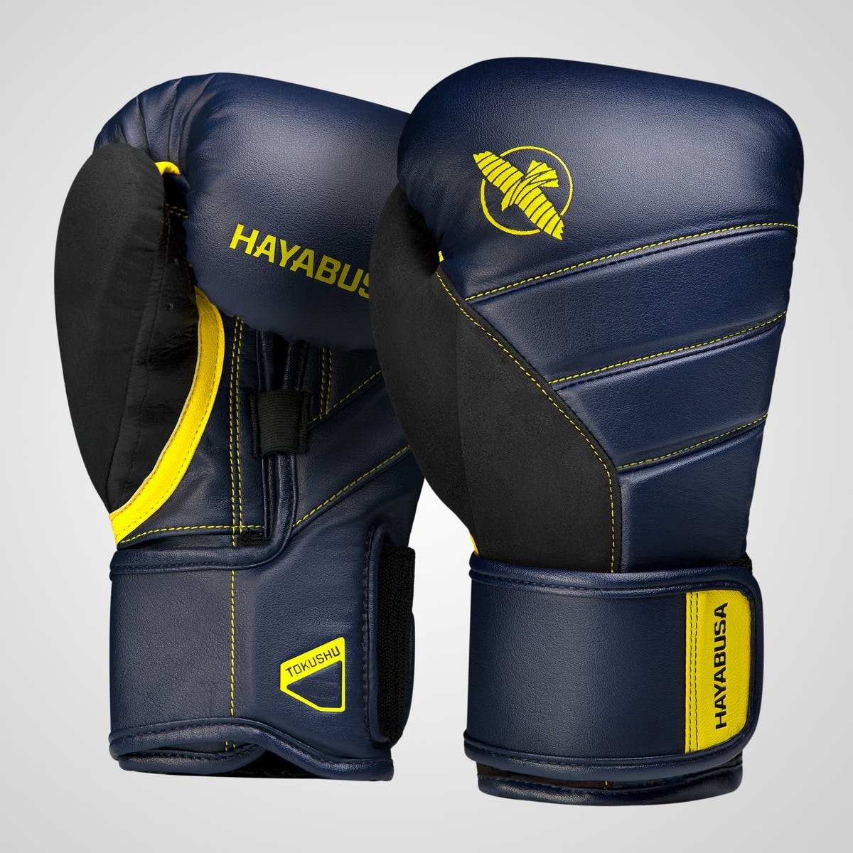 Hayabusa T3 Bokshandschoenen Navy Blauw Geel - 10 OZ