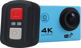HAMTOD H9A Pro HD 4K WiFi-sportcamera met afstandsbediening en waterdichte behuizing, Generalplus 4247, 2,0 inch LCD-scherm, 170 graden groothoeklens (blauw)