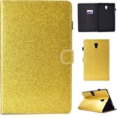 Voor Galaxy Tab A 10.5 T590 Vernis Glitterpoeder Horizontaal Flip Leren Case met Houder & Kaartsleuf (Goud)