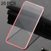 25 STKS titanium legering metalen rand volledige dekking front gehard glas screen protector voor iPhone 11 / XR (rood)